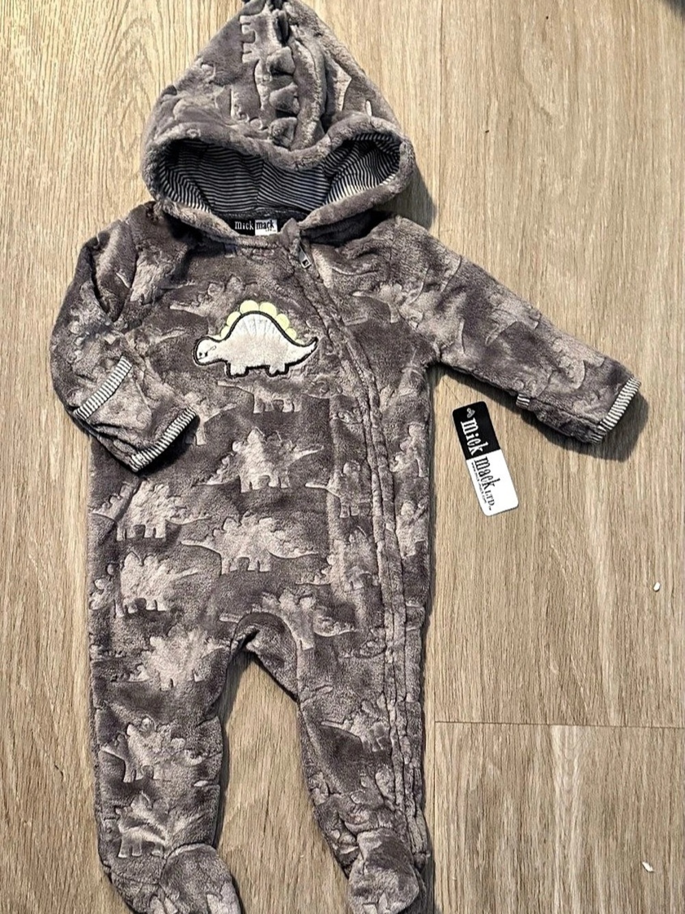 Mick Mack Dinosaur Hooded Footie NWT